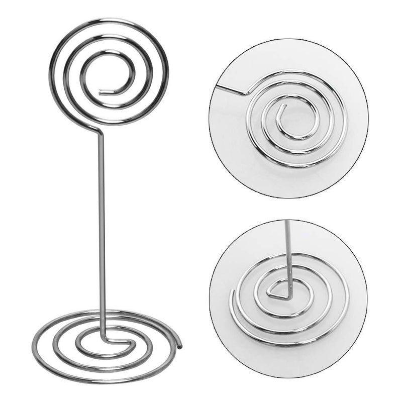Aniann Table Number Card Holders Place Card Holder, 25 Pack Picture Holders for Tables, Wire Shape Photo Number Stands Menu Paper Card Clips for Wedding Party, Office, Restaurant (Silver) - Image 5